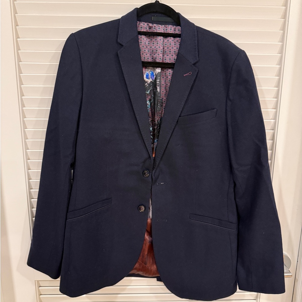 Ted Baker Great Condition Navy Men's Blazer - Classic Single-Breasted Jacket
